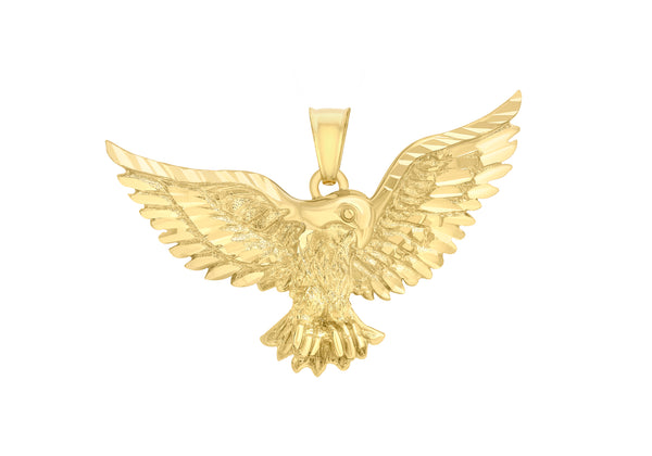 9ct Yellow Gold Diamond Cut Eagle Pendant