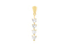 9ct Yellow Gold 4 Zirconia  Stone Set Heart Drop Pendant
