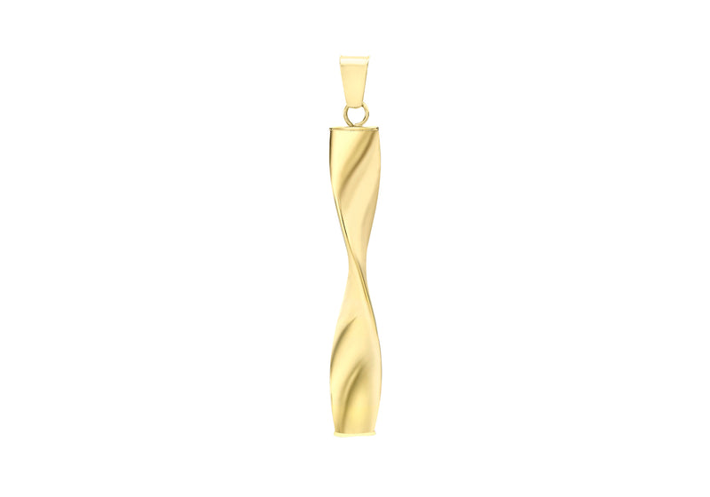 9ct Yellow Gold Twist Drop Pendant