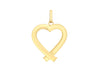 9ct Yellow Gold Triangular Tube Heart Pendant