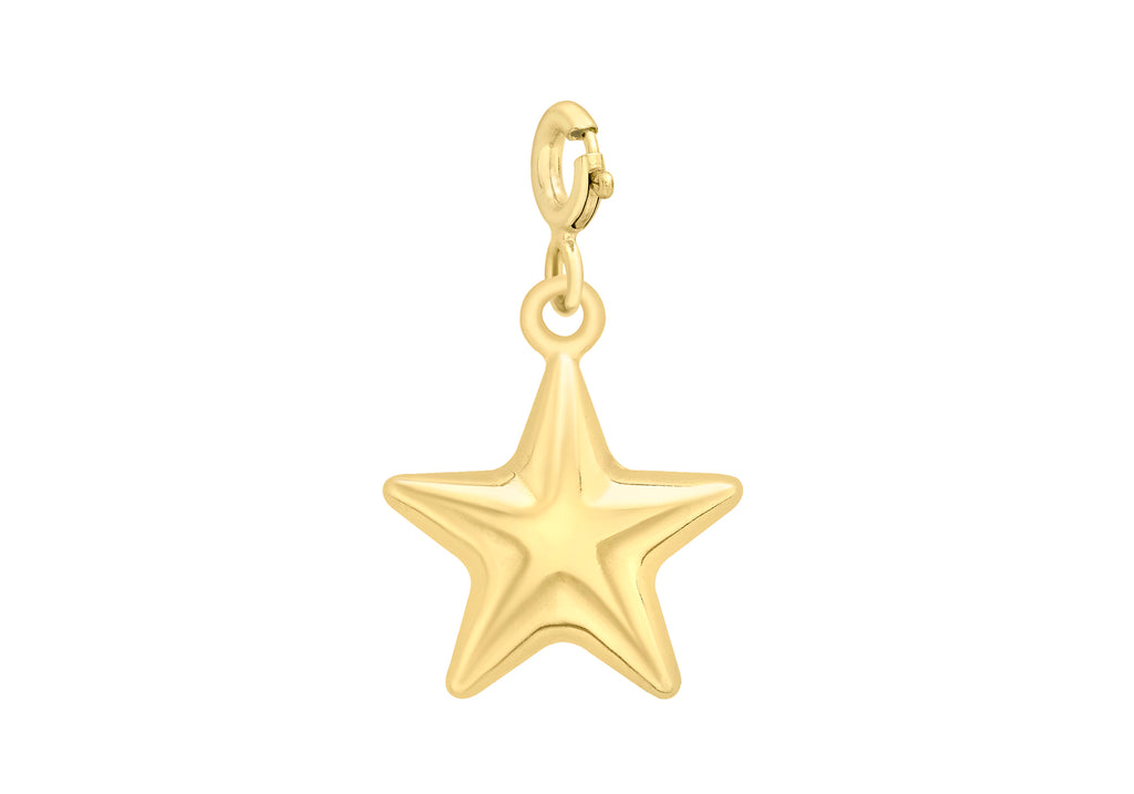 9ct Yellow Gold Star Spring-Ring Charm
