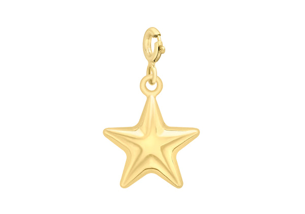 9ct Yellow Gold Star Spring-Ring Charm