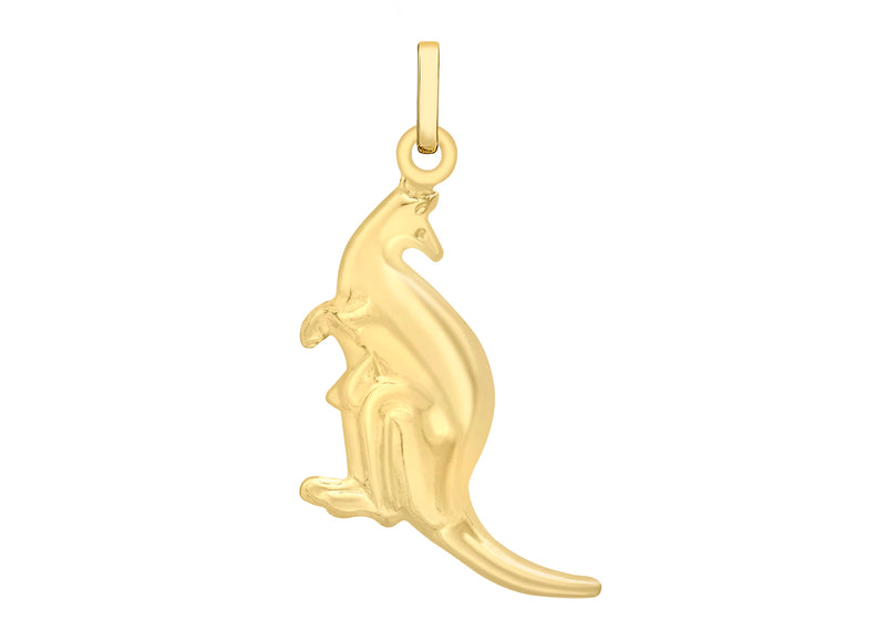 9ct Yellow Gold Kangaroo Pendant