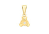 9ct Yellow Gold Satin Zirconia  Teddy Bear Pendant