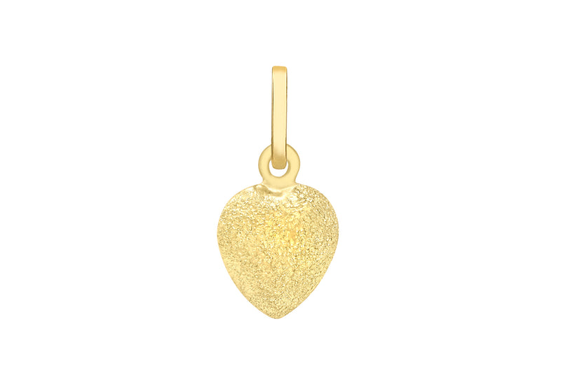 9ct Yellow Gold Stardust Heart Pendant