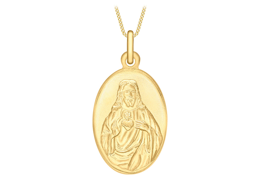 9ct Yellow Gold 10.7mm x 23mm Oval 'Sared Heart' Pendant