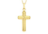 9ct Yellow Gold 3D-Effet Cross Pendant