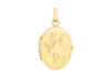 9ct Yellow Gold 17mm x 28mm Engraved Flower Oval Locket