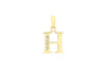 9ct Yellow Gold Zirconia  10mm x 12mm 'H' Initial Pendant