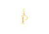 9ct Yellow Gold Zirconia 'P' Initial Pendant