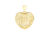 9ct Yellow Gold 20.3mm x 26.8mm Mesh Heart Pendant