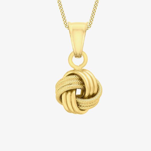 9ct Yellow Gold Textured Knot Pendant