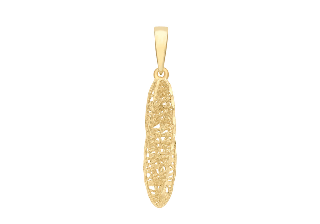 9ct Yellow Gold Twist Elliptical Teardrop Pendant