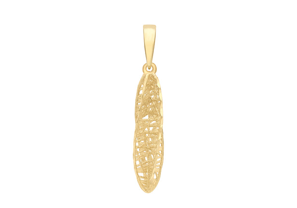 9ct Yellow Gold Twist Elliptical Teardrop Pendant