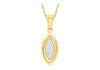 9ct Yellow Gold 8mm x 23mm Ellipse Stardust Pendant