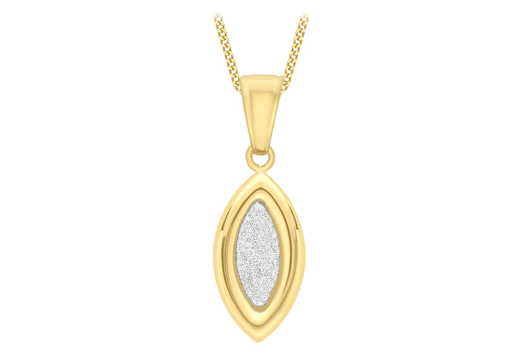 9ct Yellow Gold 8mm x 23mm Ellipse Stardust Pendant