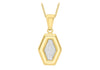 9ct Yellow Gold 10.5mm x 22.5mm Irregular Hexagon Stardust Pendant