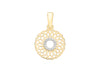 9ct Yellow Gold Zirconia  Circle 13.5mm Overlapping Spiral Pendant