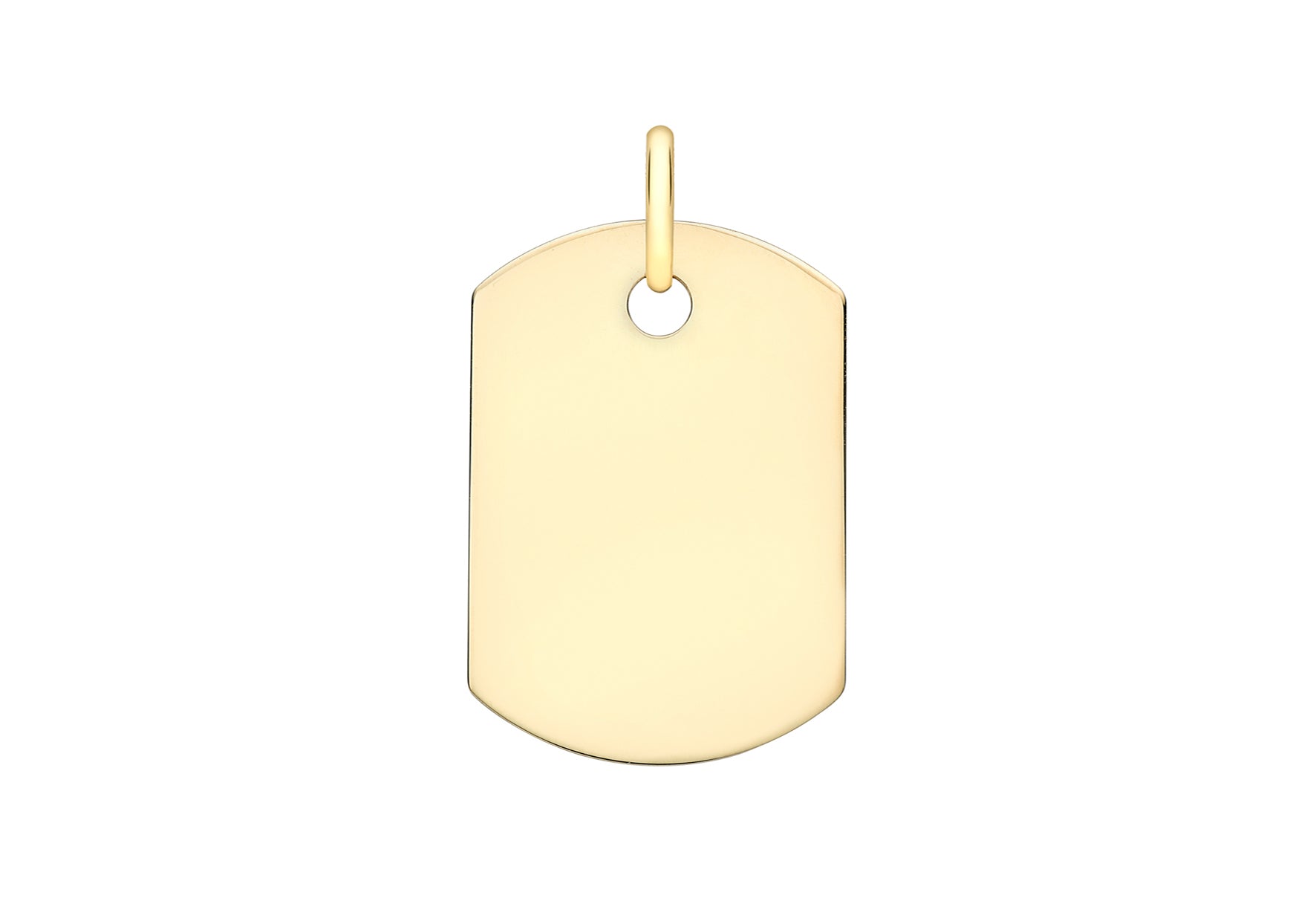 9ct Yellow Gold 22mm x 15mm Single Dog Tag Pendant
