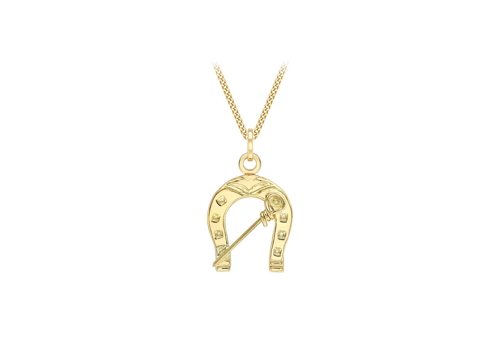 9ct Yellow Gold 13.7mm x 22mm Horseshoe Pendant