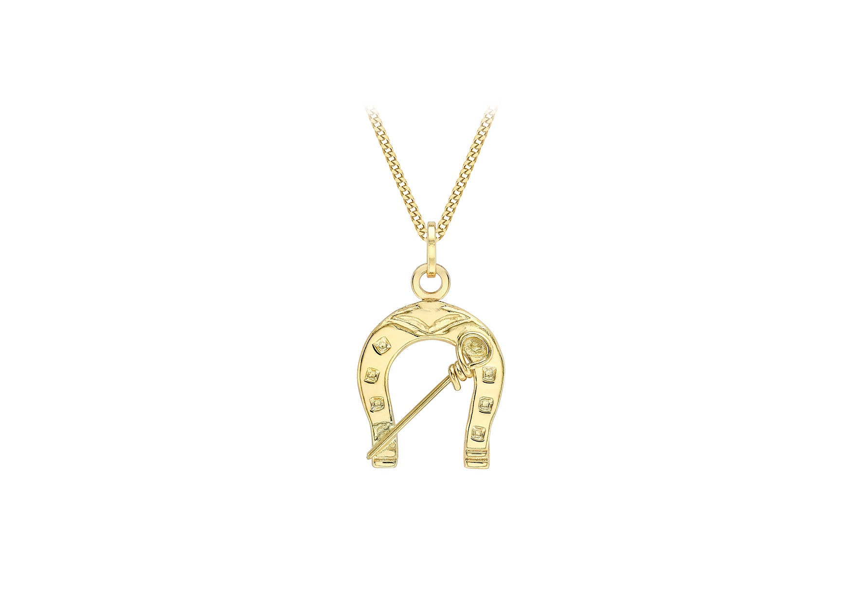 9ct Yellow Gold 13.7mm x 22mm Horseshoe Pendant