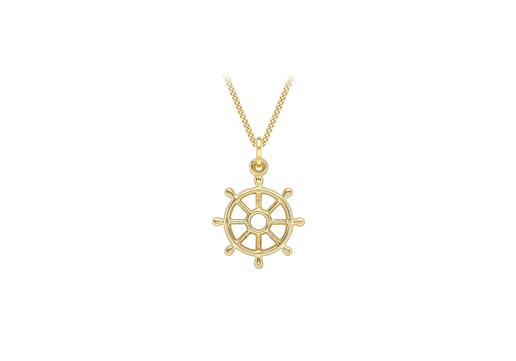 9ct Yellow Gold 15.7mm x 22.7mm Ship Wheel Pendant
