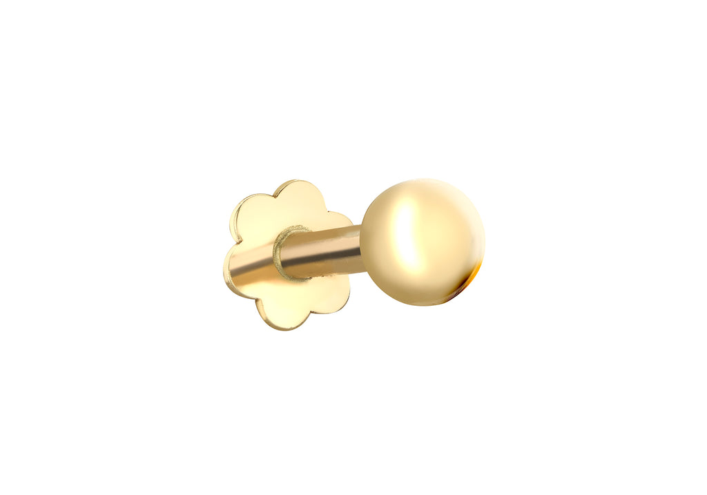 9ct Yellow Gold Ball Labret Stud