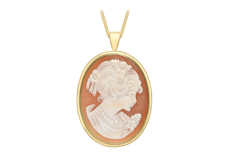 9ct Yellow Gold Roman Cameo Pendant and Brooch