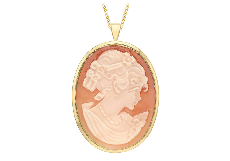 9ct Yellow Gold Roman Cameo Pendant and Brooch