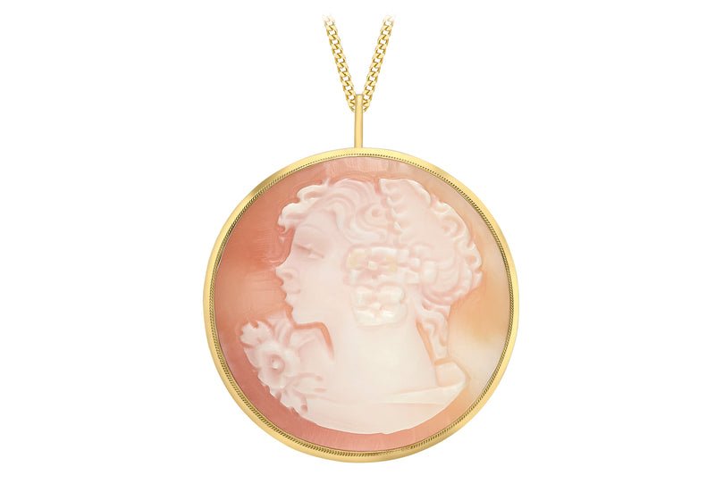 9ct Yellow Gold Cameo Pendant and Brooch