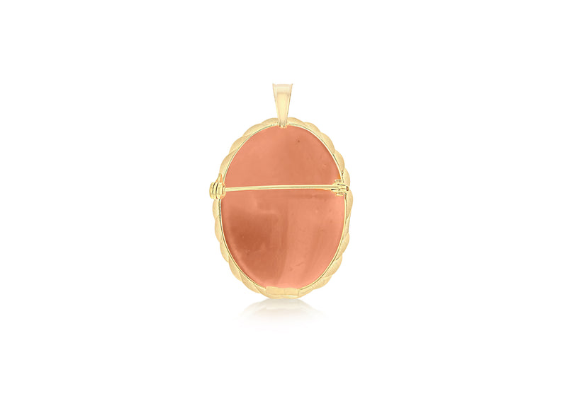 9ct Yellow Gold Cameo Amalfi Pendant and Brooch