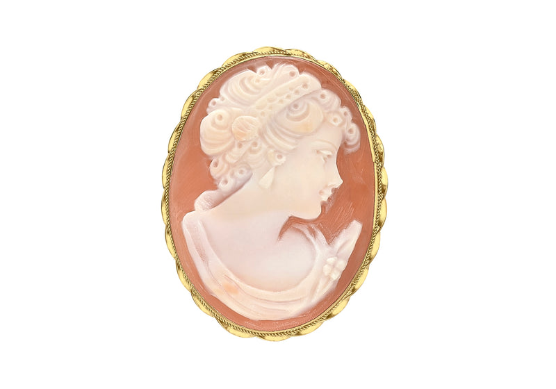 9ct Yellow Gold Cameo Amalfi Pendant and Brooch