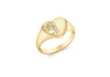 9ct Yellow Gold Half-Engraved 11mm x 10.4mm Heart Signet Ring