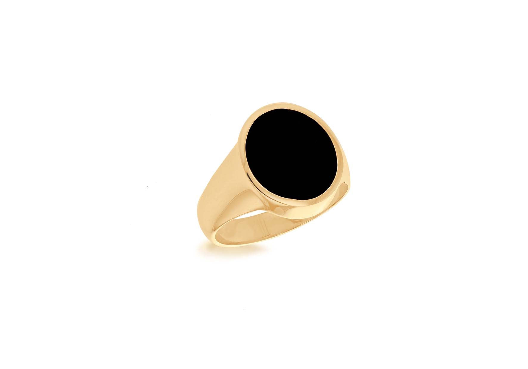 Black Onyx Signet 9ct Signet Ring 9ct Yellow Gold Oval Onyx Signet