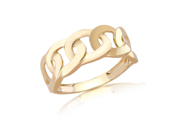 9ct Yellow Gold Curb Chain Ring