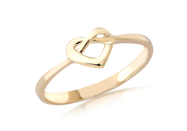 9ct Yellow Gold Infinity Heart Ring