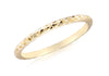9ct Yellow Gold Diamond Cut Slim Band Stacking Ring