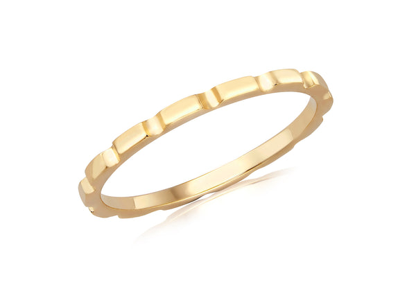 9ct Yellow Gold Brick Band Stacking Ring