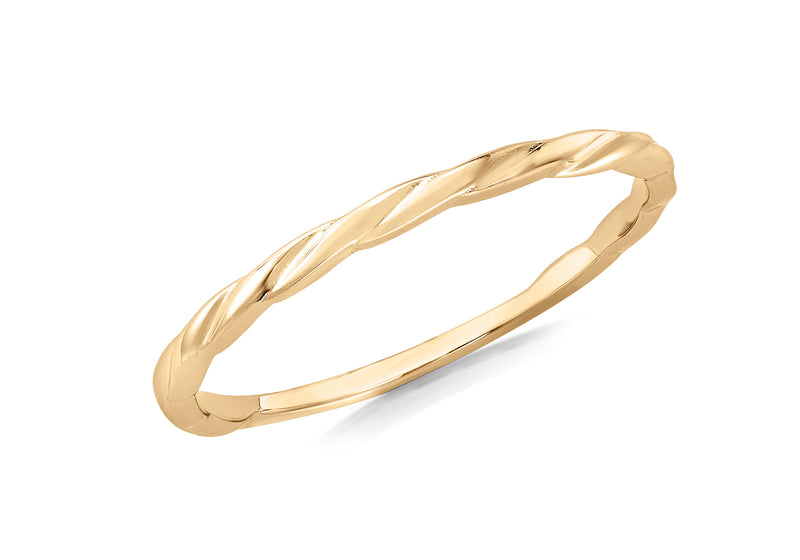 9ct Yellow Gold Flat Twist Band Stack Ring