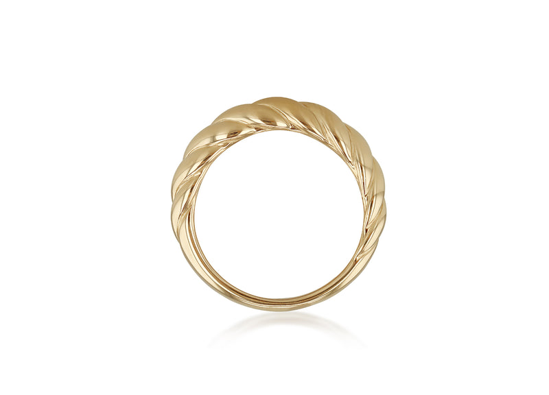 9ct Yellow Gold Cable Knot Dome Ring