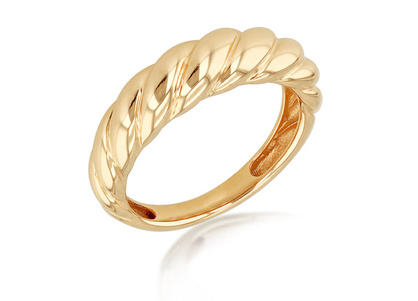 9ct Yellow Gold Cable Knot Dome Ring