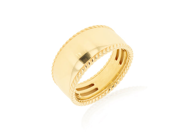 9ct Yellow Gold Twist Rope Frame Ring