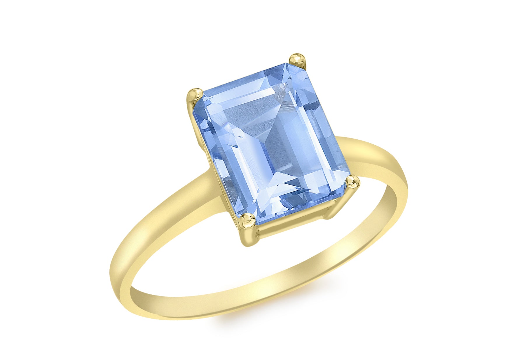 9ct Yellow Gold Rectangular Tanzanique Ring