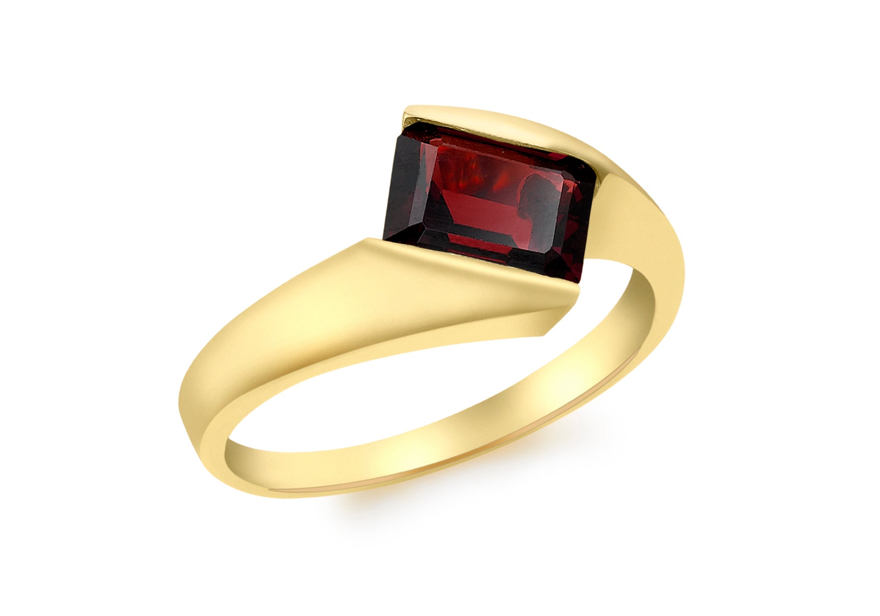 9ct Yellow Gold Garnet Dress Ring