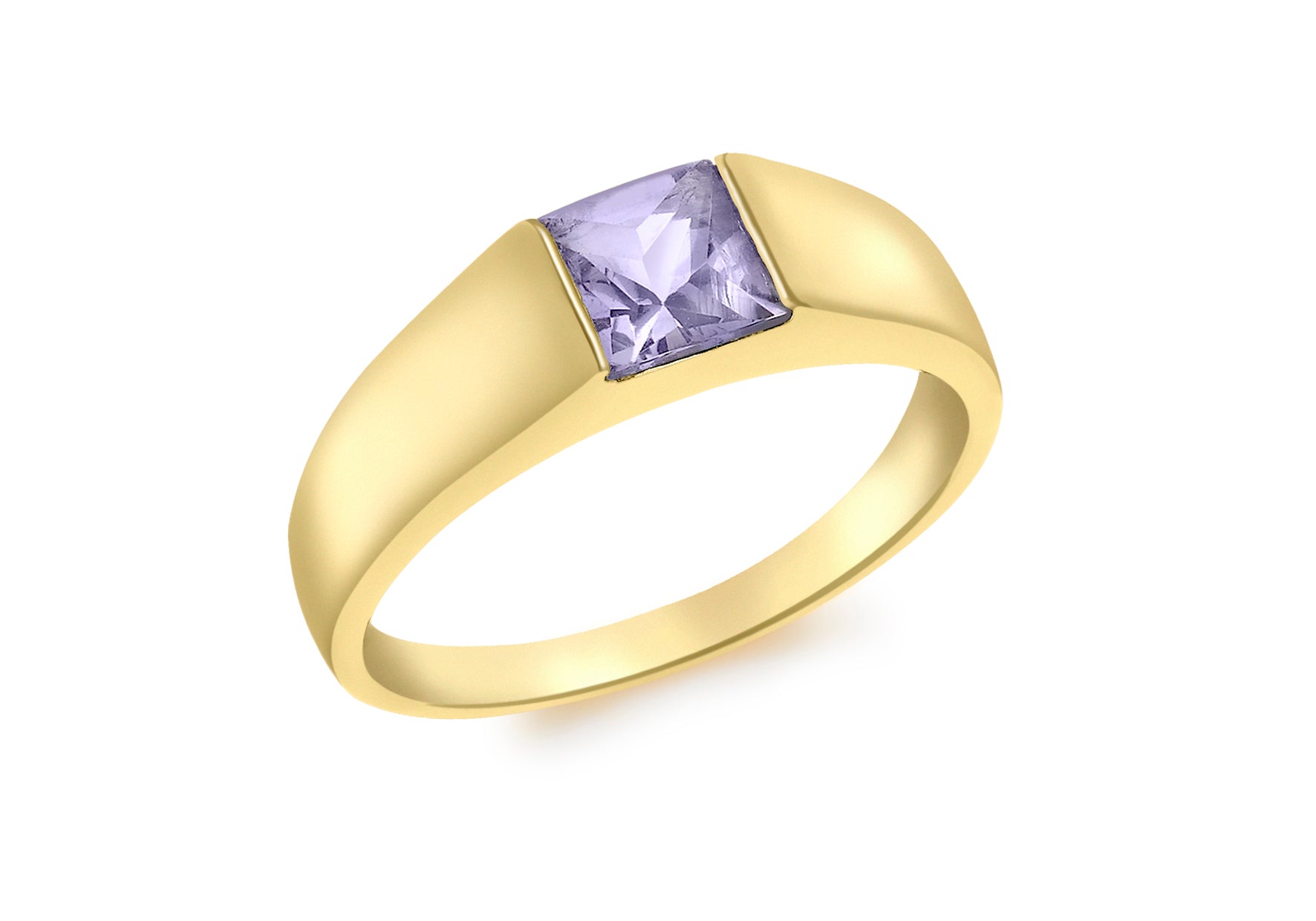 9ct Yellow Gold Square Iolite Dress Ring