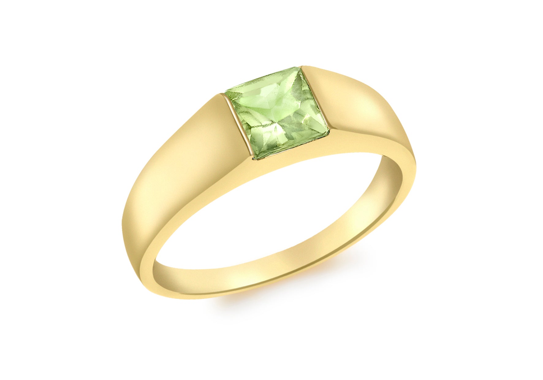 9ct Yellow Gold Square Peridot Dress Ring
