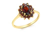 9ct Yellow Gold Garnet Cluster Ring