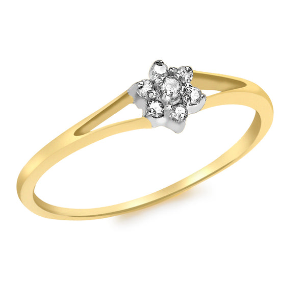 9ct 2 Colour Gold 0.10ct Diamond Cluster Ring Harper Kendall