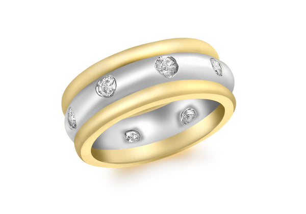 9ct 2-Colour Gold 0.50ct Diamond Set Wedding Ring