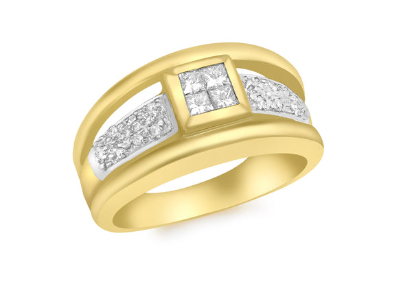 9ct Yellow Gold 0.27t Princess Cut Diamond Ring